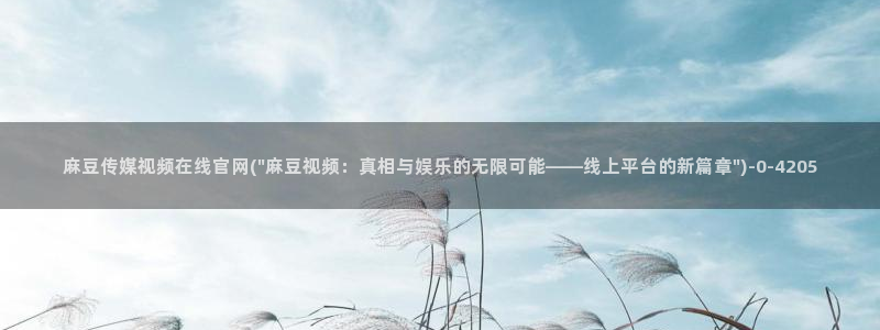 麻豆自传媒 官网：麻豆传媒视频在线官网(\